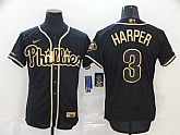 Phillies 3 Bryce Harper Black Gold 2020 Nike Cool Base Jersey,baseball caps,new era cap wholesale,wholesale hats